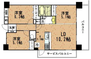 埼玉県川口市川口5【マンション】の間取り