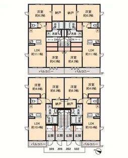 2LDKの間取り画像