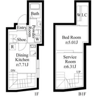 ファーヴァル代々木上原【1階】の間取り