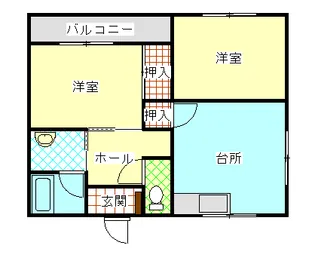 メゾンプリュネル【2階】の間取り