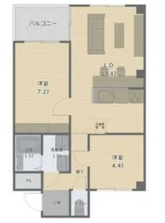 愛知県西尾市田貫町西荒古【マンション】の間取り