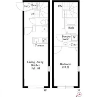 東京都千代田区飯田橋1【マンション】の間取り