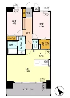 ロイヤルパークスリバーサイド【6階】の間取り