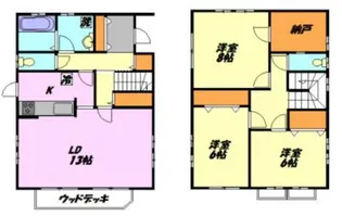 神奈川県藤沢市鵠沼松が岡5【一戸建】の間取り