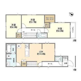 千葉県八千代市八千代台北12【一戸建】の間取り