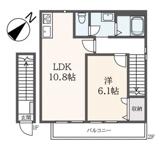 ノイエ南台【2階】の間取り