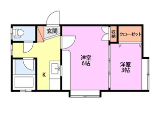 ウイング中木戸II【1階】の間取り