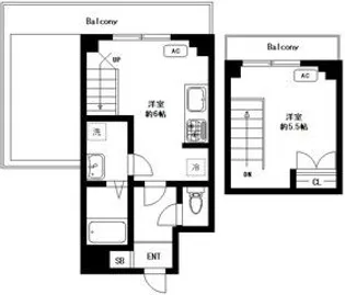 シンシア早稲田南【5階】の間取り
