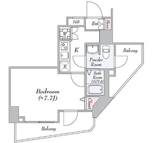 ジーベック滝野川【7階】の間取り