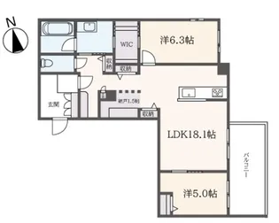 ウィズプラス大船【2階】の間取り