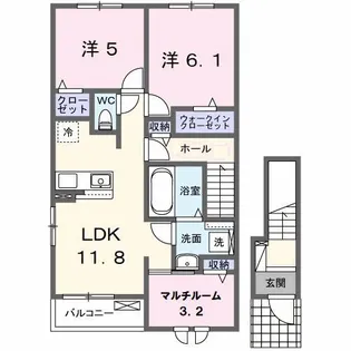 メゾンあおばIV【2階】の間取り