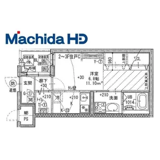 ジーイーサンク【1階】の間取り