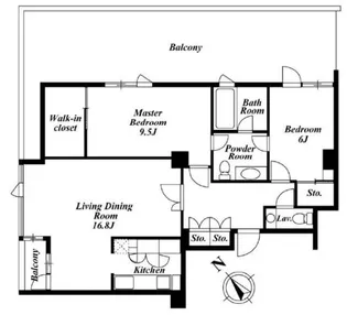VORT六本木デュアルズ【3階】の間取り