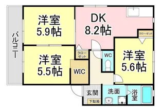 クエストヒル陣原【1階】の間取り