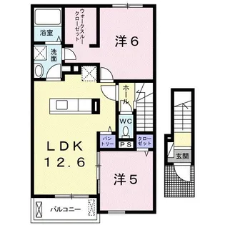 ヴィラ ピアーチェII【2階】の間取り