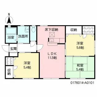 ヴィラ北川副 A棟【1階】の間取り