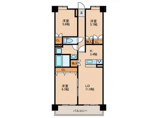 グランヴィル百道【5階】の間取り