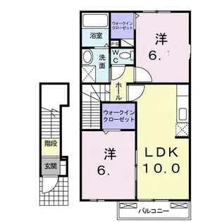 シャン バティールD【2階】の間取り