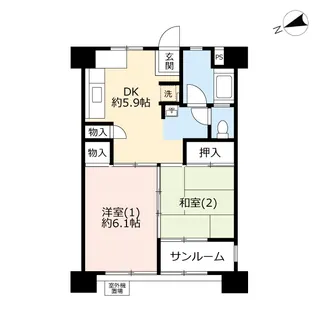 UR磯子三丁目【12階】の間取り