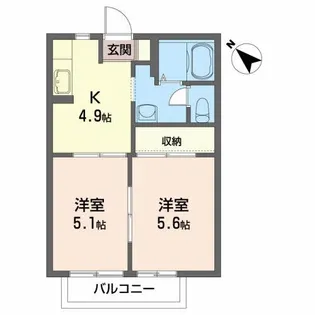 ブライトハウス七海C【1階】の間取り