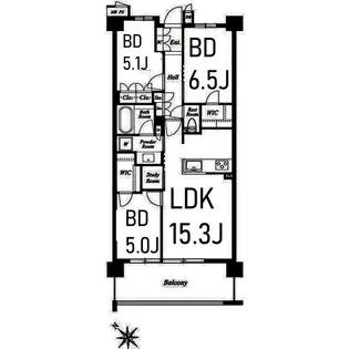 ザ・ケンジントン・レジデンス横濱片倉【4階】の間取り