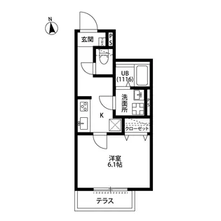 アムール烏山【1階】の間取り