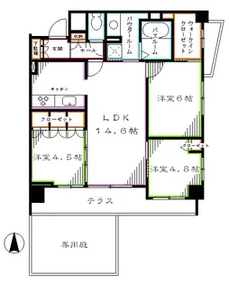 クリオ武蔵小金井フロントアべニュー【1階】の間取り