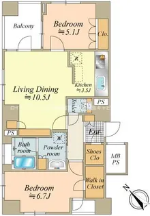 ウィルローズ月島テラス【8階】の間取り