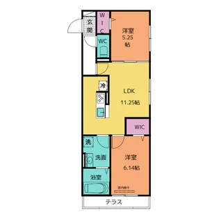 セジュール中部公園【1階】の間取り