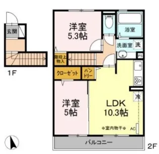 サニーサイド I【2階】の間取り