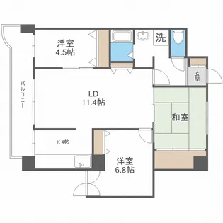 ラ・ヴェルト円山【6階】の間取り