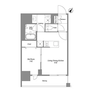 オープンブルーム伊勢佐木町【9階】の間取り