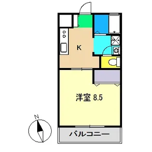 コーポ麦笛【1階】の間取り