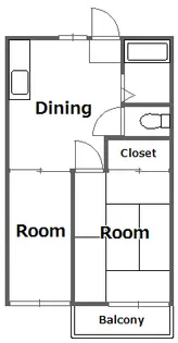 コーポ勝瑞【1階】の間取り