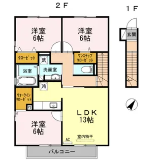 メルヴェーユ I【2階】の間取り