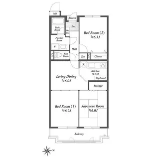 プレジデントミタマ【2階】の間取り