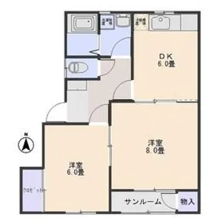 ルシエールB【1階】の間取り