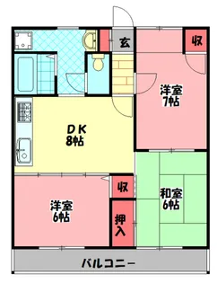 エステートピア小林【3階】の間取り