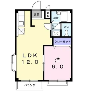 メゾンハナブサI【2階】の間取り
