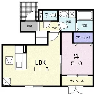 スターフィールドII【1階】の間取り