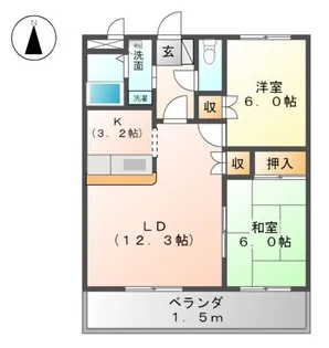 クリアジェイド【2階】の間取り