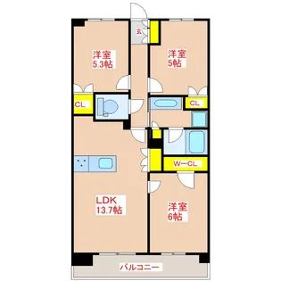 MJR鹿児島中央駅前 THE GARDEN【3階】の間取り