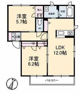 プリムヴェール B棟【2階】の間取り
