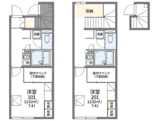 レオパレスサンブロス【1階】の間取り