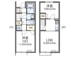 レオネクストサニーハウス前原【1階】の間取り
