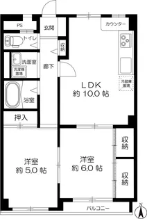 京橋第一コーポ【9階】の間取り