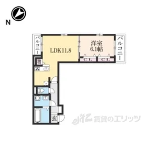 グリーン琥珀甲南1【2階】の間取り
