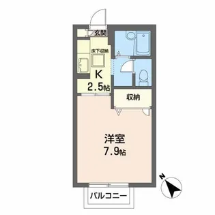 ルミエールコートB【1階】の間取り