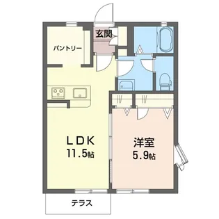 グランシャリオ泉B【1階】の間取り
