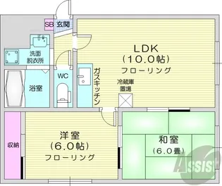 エリザベート北31-II【4階】の間取り